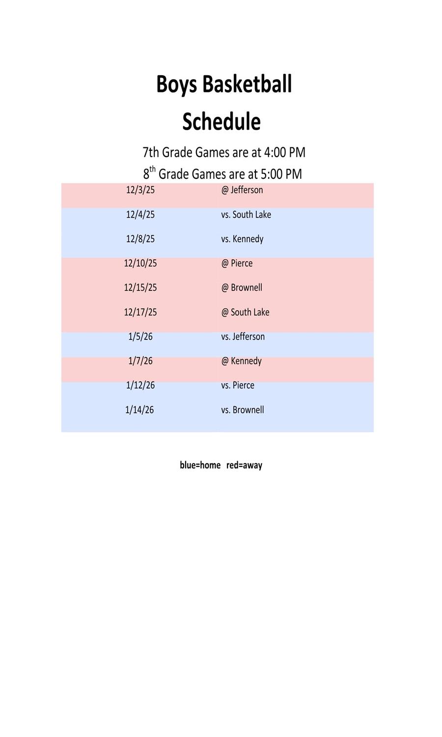 boys basketball schedule